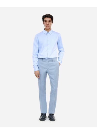 Chemise Formelle À Rayures Chevron Bleues Homme
