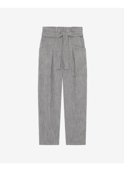 Pantalon Coupe Carotte En Lin Mélangé Zinah