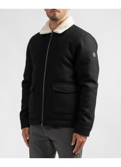 Blouson aspect drap de laine