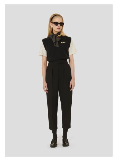 Pantalon Paaso-Noir en Polyester Recyclé