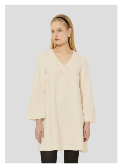 Robe Rolie-Ecru en Polyester