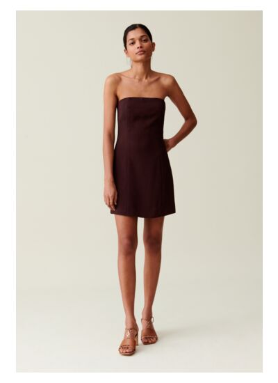Robe courte bustier cappucino