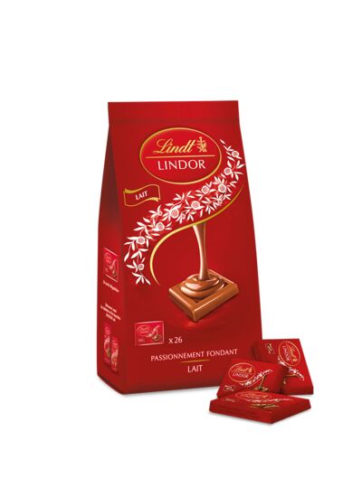 Sachet LINDOR Carrés Lait 188g