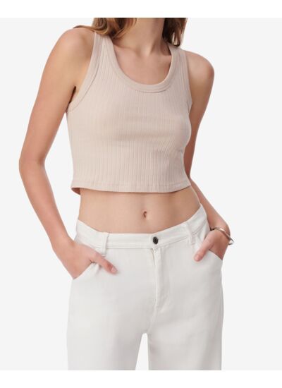 Débardeur Crop Côtelé Emma