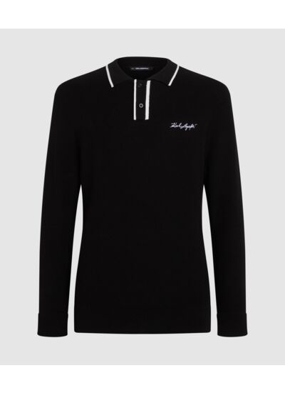 KNITTED LS POLO