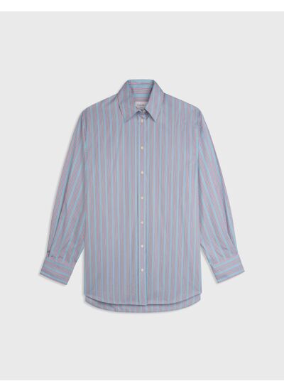 Chemise oversize Delina rayée bleue