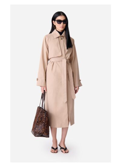 Trench Long Dexter En Viscose Et Coton