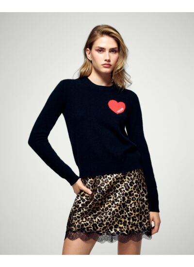 Pull Col Rond Cœur Broderie Future