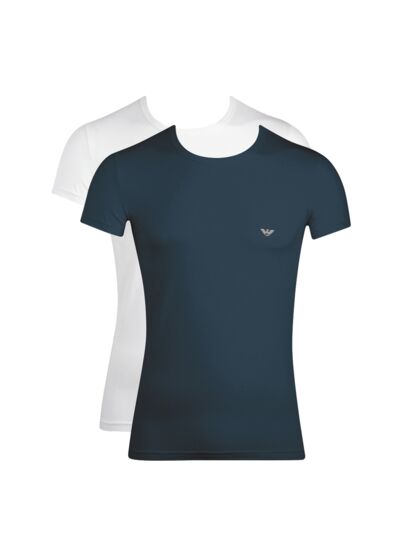 Lot de 2 t-sh-sh-bianco/marine pour homme