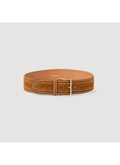 Ceinture large en cuir de veau