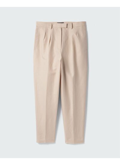 Pantalon carotte en lin et coton - Femme - CAMOMILLE