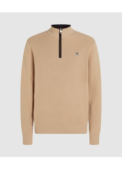 HALF ZIP MOCK NECK SWEATER