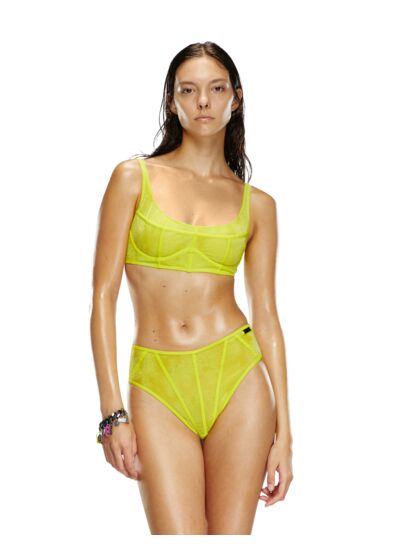 Soutien-gorge bustier en résille floquée