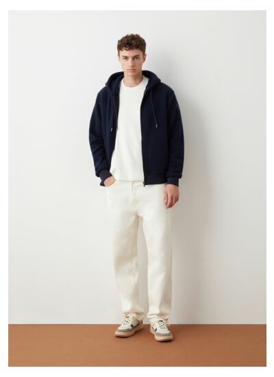 Sweat en laine à capuche effet maille