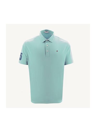 Polo manches courtes en coton avec broderie 15 bleu dragée