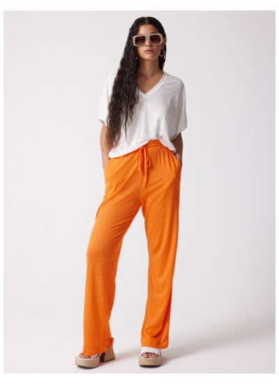 Pantalon lin Satine TANGERINE