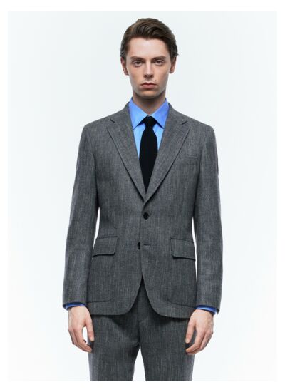 Veste ajustée en laine à chevrons