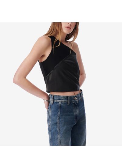 Top Asymétrique En Cuir Volkana
