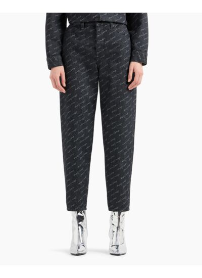 Pantalon 5 poches - entièrement en jean noir