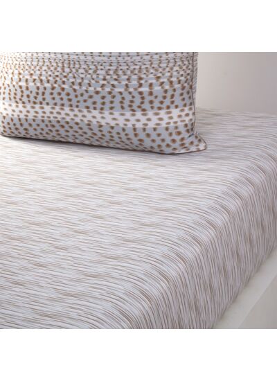 Kenzo - Drap housse en satin de coton marron, K Wildcat