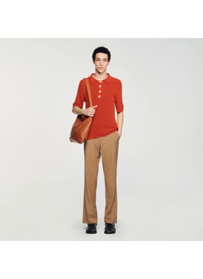 Polo en maille effet bouclettes
