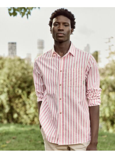 Chemise rouge & crème