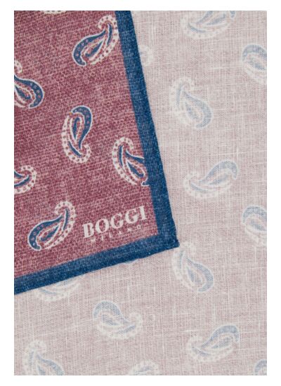 Pochette Motif Paisley En Lin