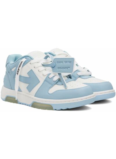 Off-White Out Of Office OOO Low Tops Leather White Light Blue