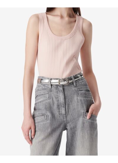 Débardeur Crop Côtelé