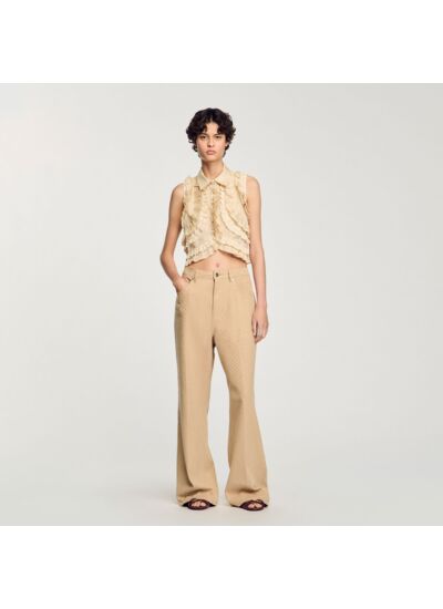 Chemise courte à volants