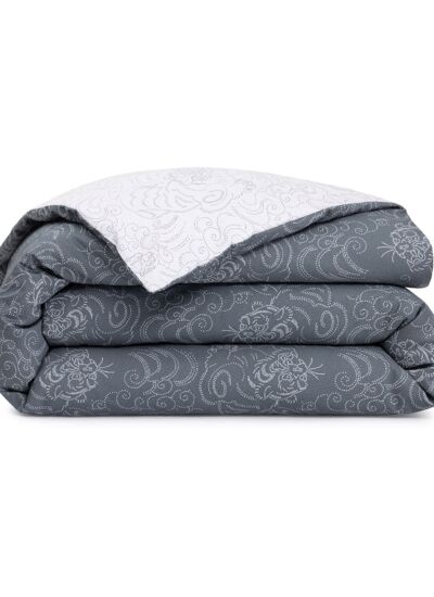 Kenzo - Housse de couette en satin gris, K Astral