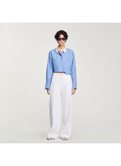 Chemise courte à rayures