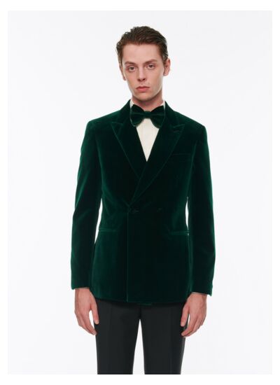 Veste de smoking croisée en velours