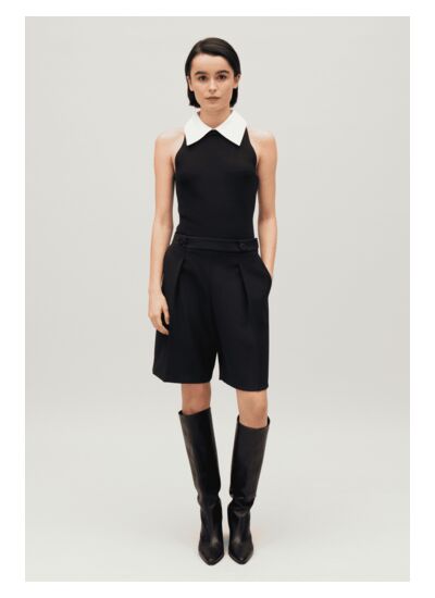 Débardeur col chemise marine