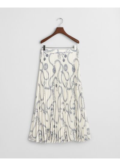 Sailing Print Pleated Skirt