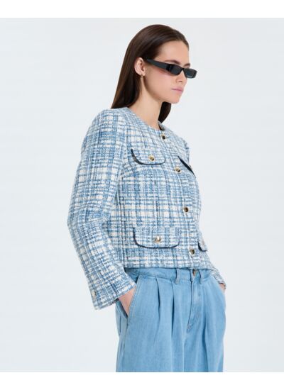 Veste en tweed bleue