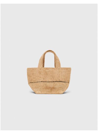 Mini cabas en raphia naturel