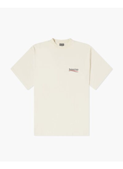 Balenciaga T-Shirt Political Campaign Brodé Crème