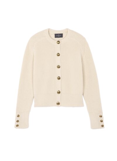 Cardigan en côtes - Femme - NATUREL