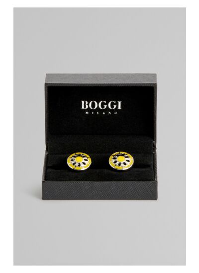 Boutons De Manchette Ronds Avec Fleur