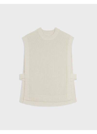 Pull sans manches Ilonna en coton écru