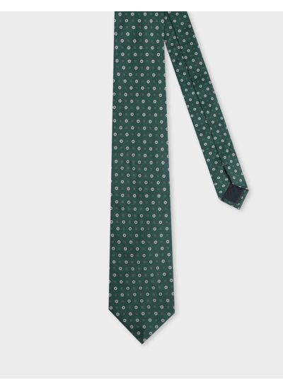 Cravate en soie à motifs verts