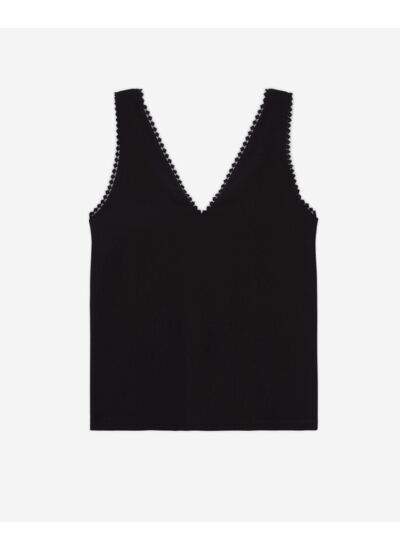 Top Sans Manches Avec Detail De Dentelles Femme