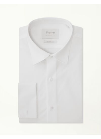 Chemise Prestige contemporaine en popeline Giza 87 blanche