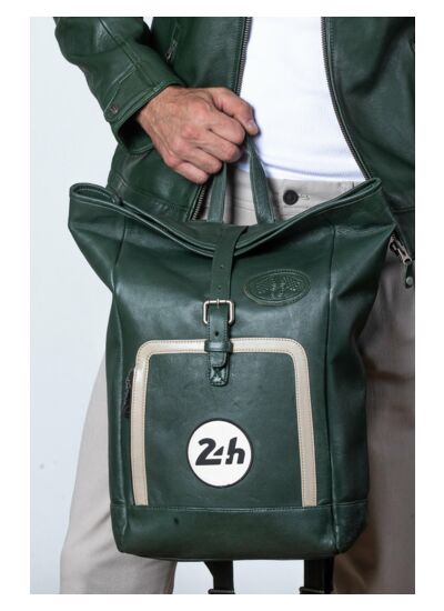 Sac à dos cuir 24H Le Mans Jeremy vert