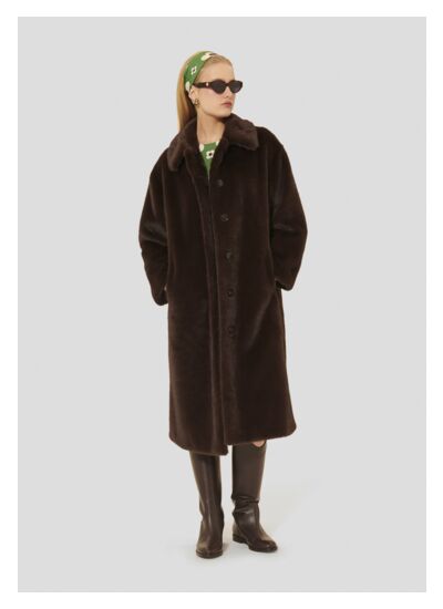 Manteau Melrand-Chocolat en Polyester