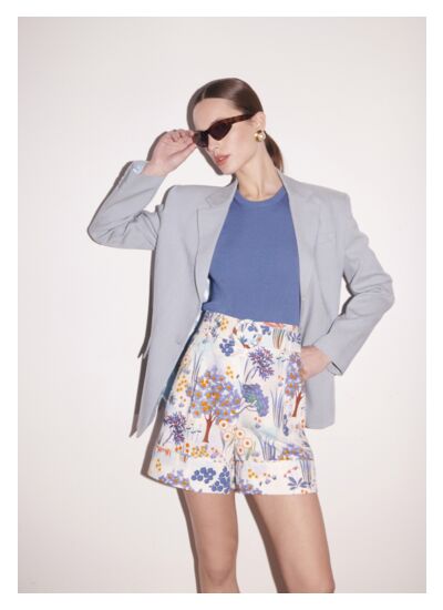 Short Shelby-Bleu en Coton
