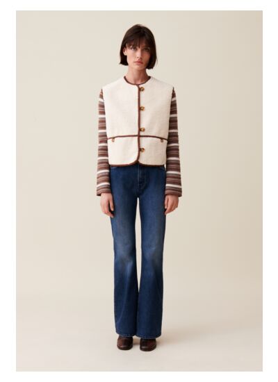 Veste fausse fourrure sans manches