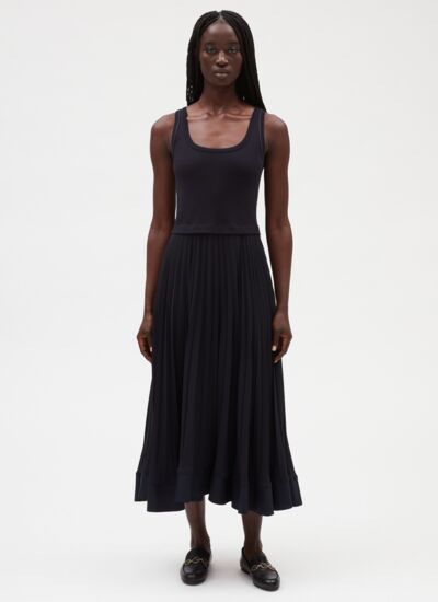 Claudie pierlot Robe longue plissée marine