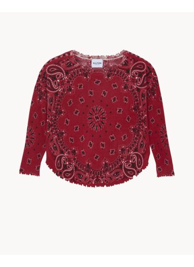 Pull Mela Bandana Bico Pull Cachemire Col Rond Imprimé, 2 fils